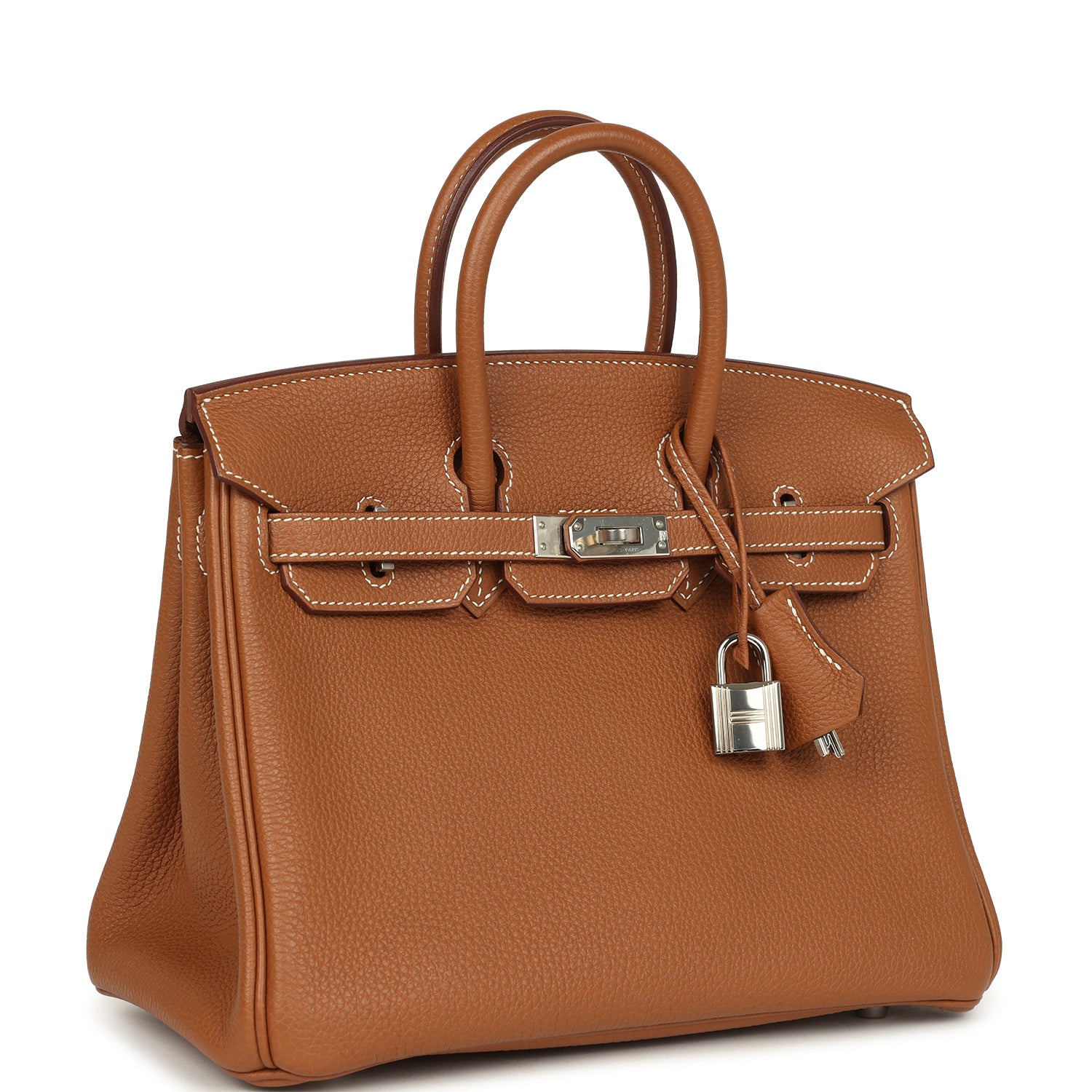 herthtmes Birkin 25 Gold Togo Palladium Hardware