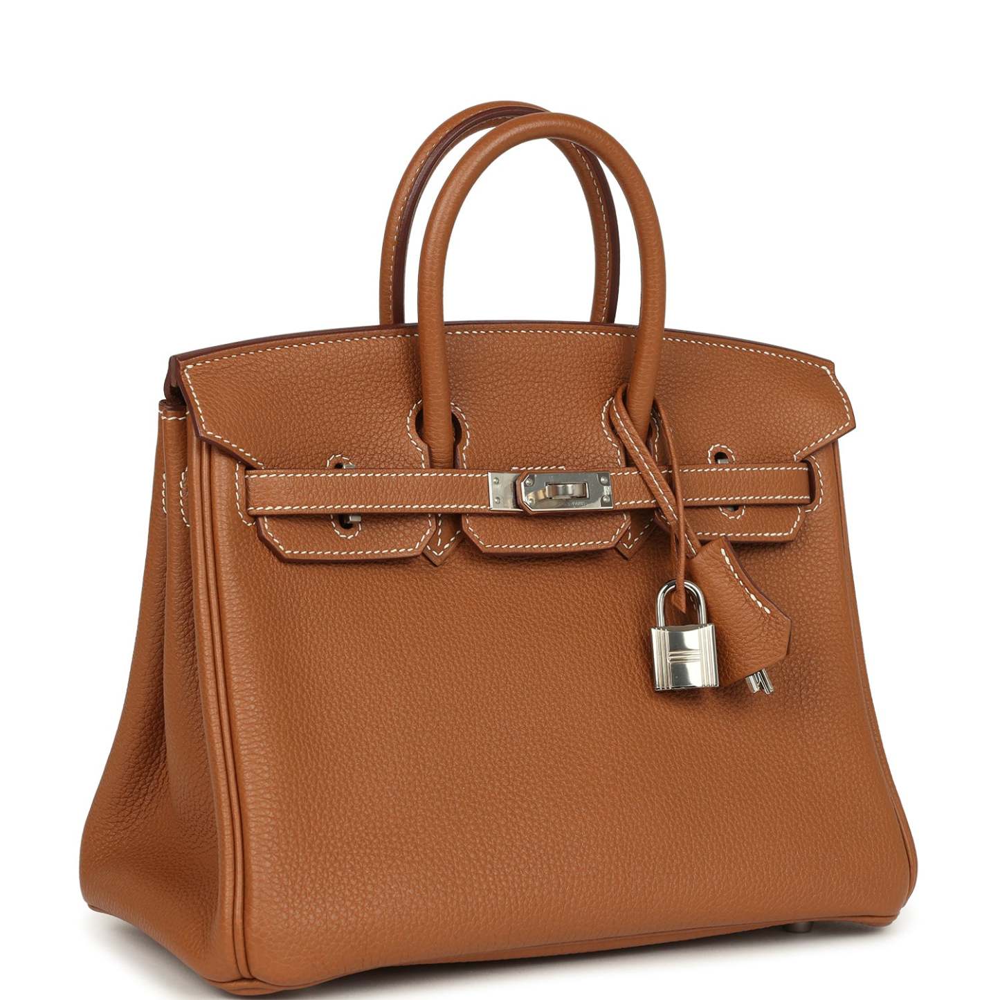 herthtmes Birkin 25 Gold Togo Palladium Hardware