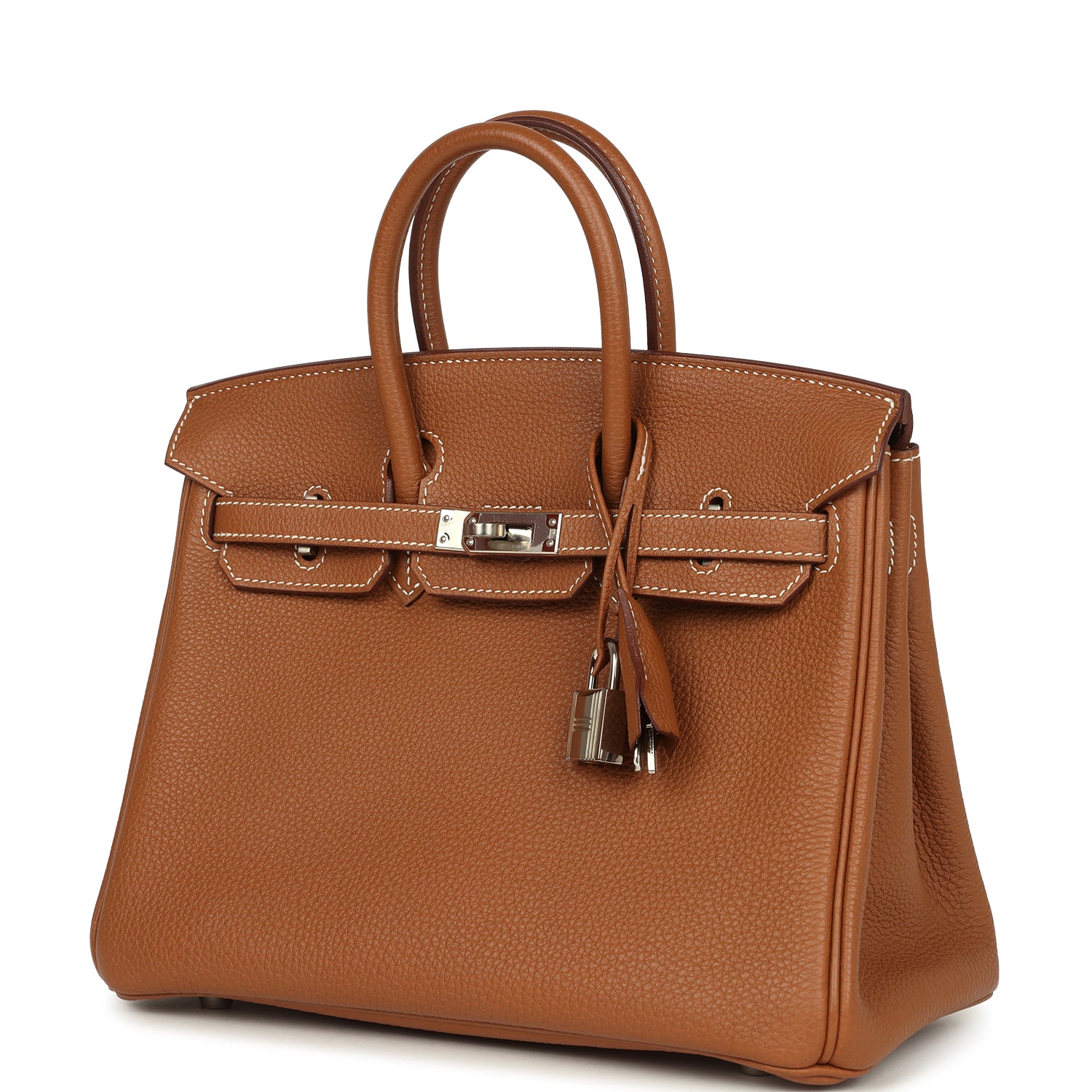 herthtmes Birkin 25 Gold Togo Palladium Hardware