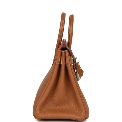 herthtmes Birkin 25 Gold Togo Palladium Hardware
