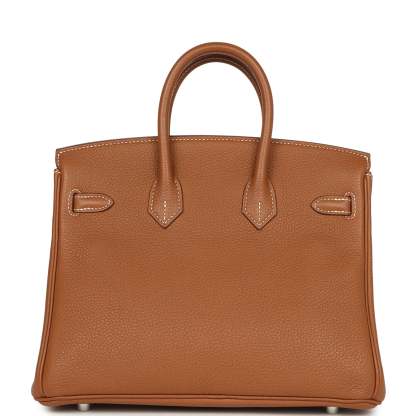 herthtmes Birkin 25 Gold Togo Palladium Hardware