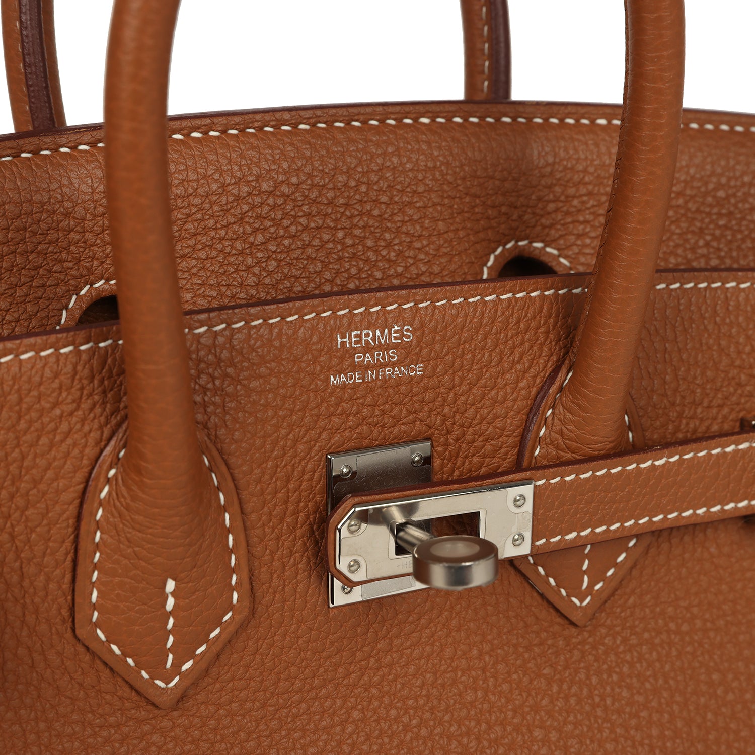 herthtmes Birkin 25 Gold Togo Palladium Hardware