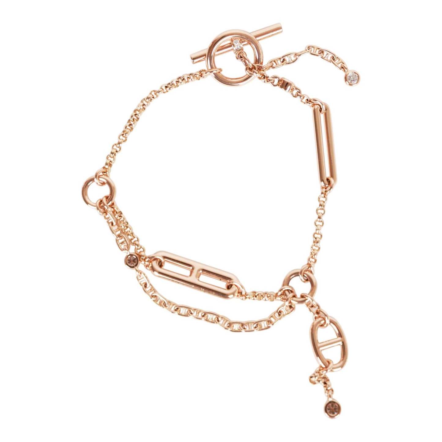18k Rose Gold Diamond Chaine d'Ancre Chaos XS Bracelet