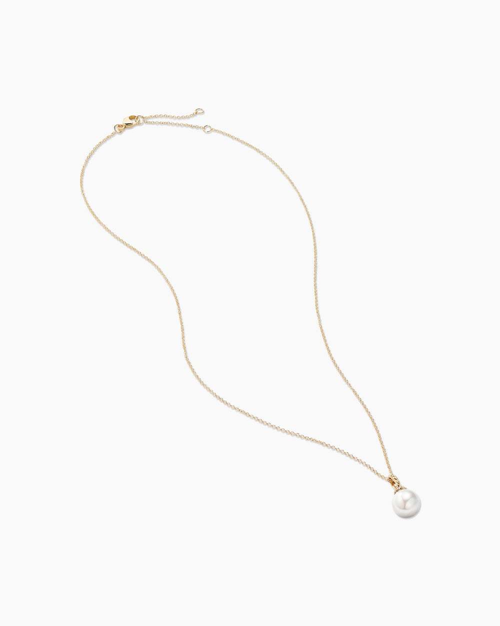 Solari Pendant Necklace 18K Yellow Gold with Pearl and Diamonds, 8mm