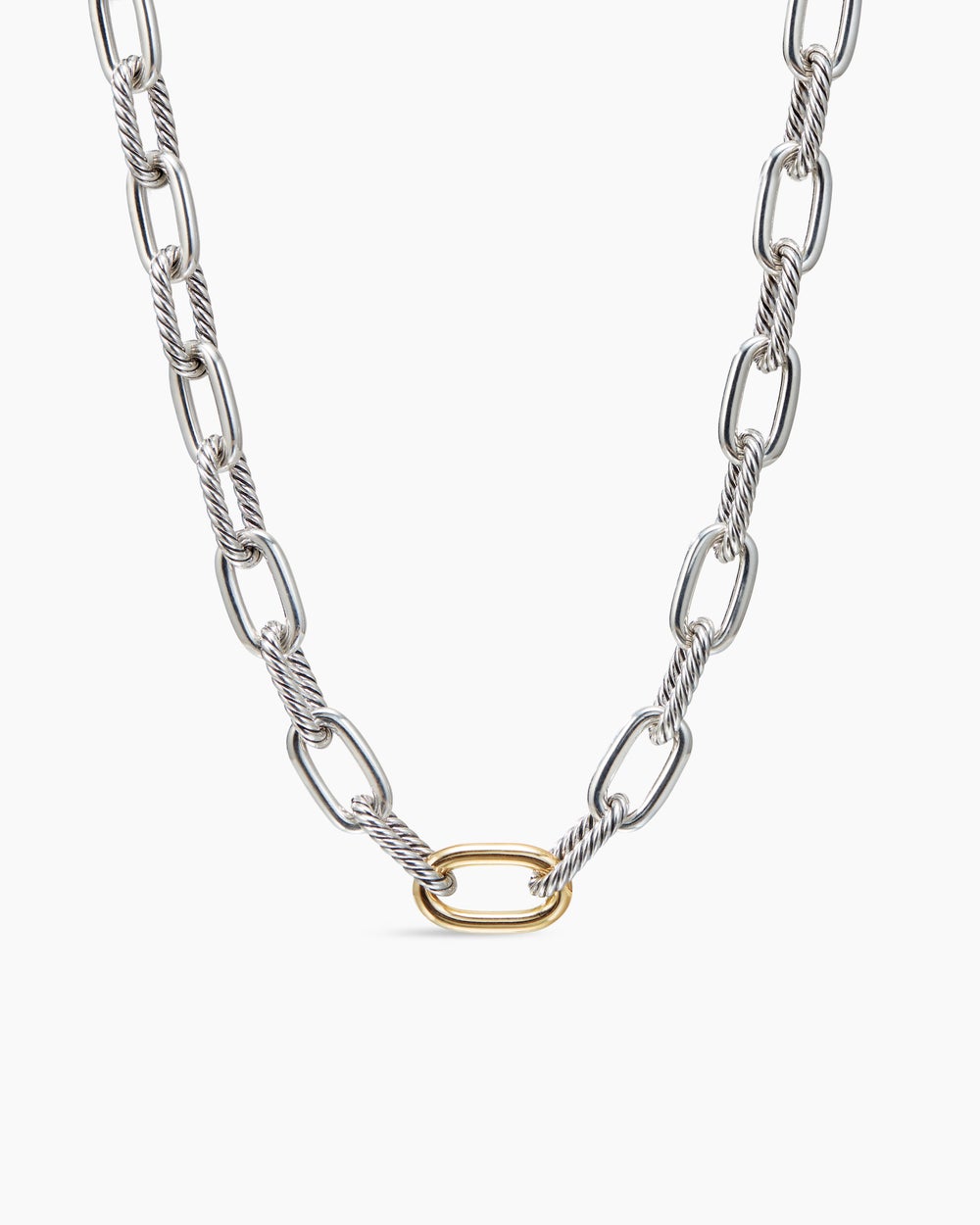 DY Madison庐 Chain Necklace Sterling Silver with 18K Yellow Gold, 11mm