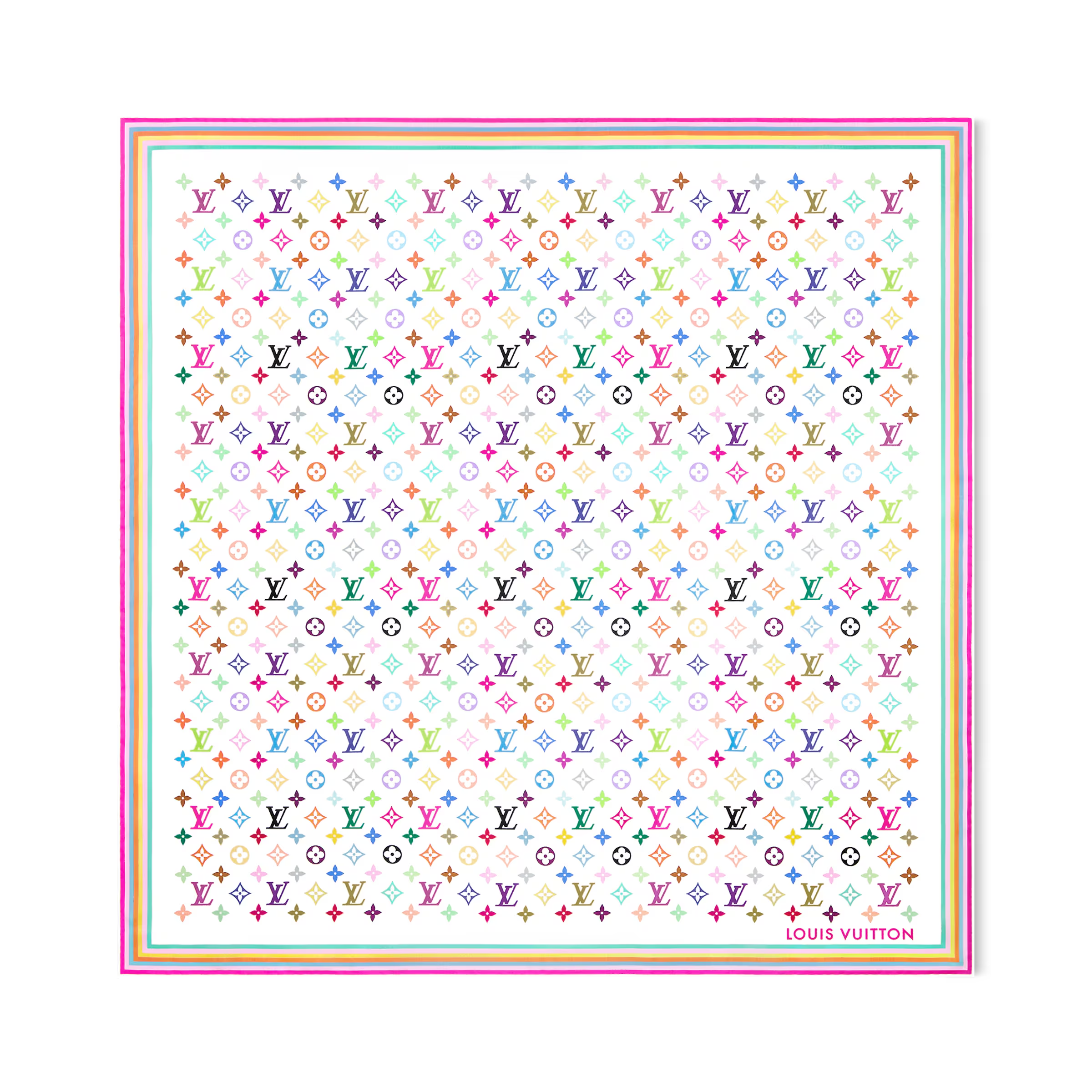 TM Monogram Multicolor Square 90