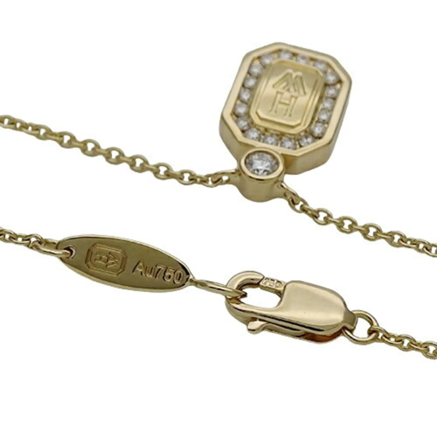 HARRY WINSTON Necklace Ladies 750YG Diamond HW Yellow Gold Polished