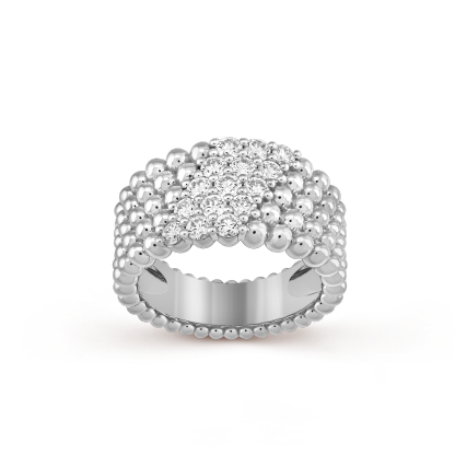 Perlée diamonds ring, 5 rows