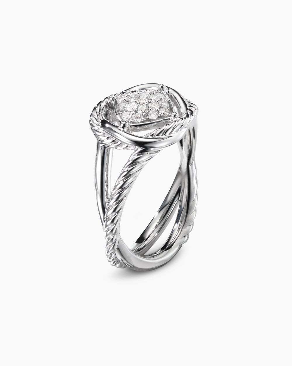 Infinity Ring Sterling Silver with Diamonds, 13mm