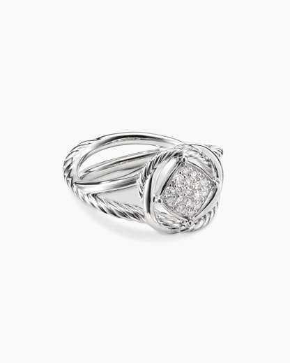 Infinity Ring Sterling Silver with Diamonds, 13mm