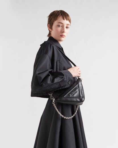 Triangle leather mini-bag