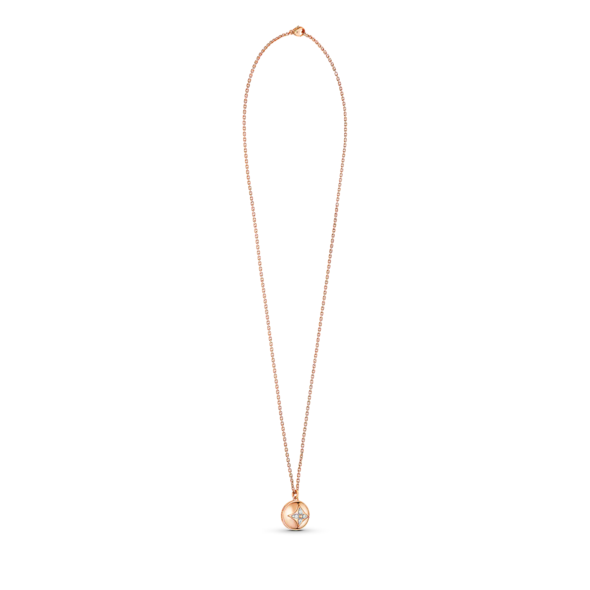 B Blossom Pendant, Pink Gold, White Gold And Diamonds