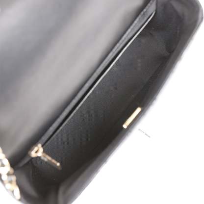Candy Heart Mini Flap Bag Black Lambskin Enamel and Light Gold Hardware