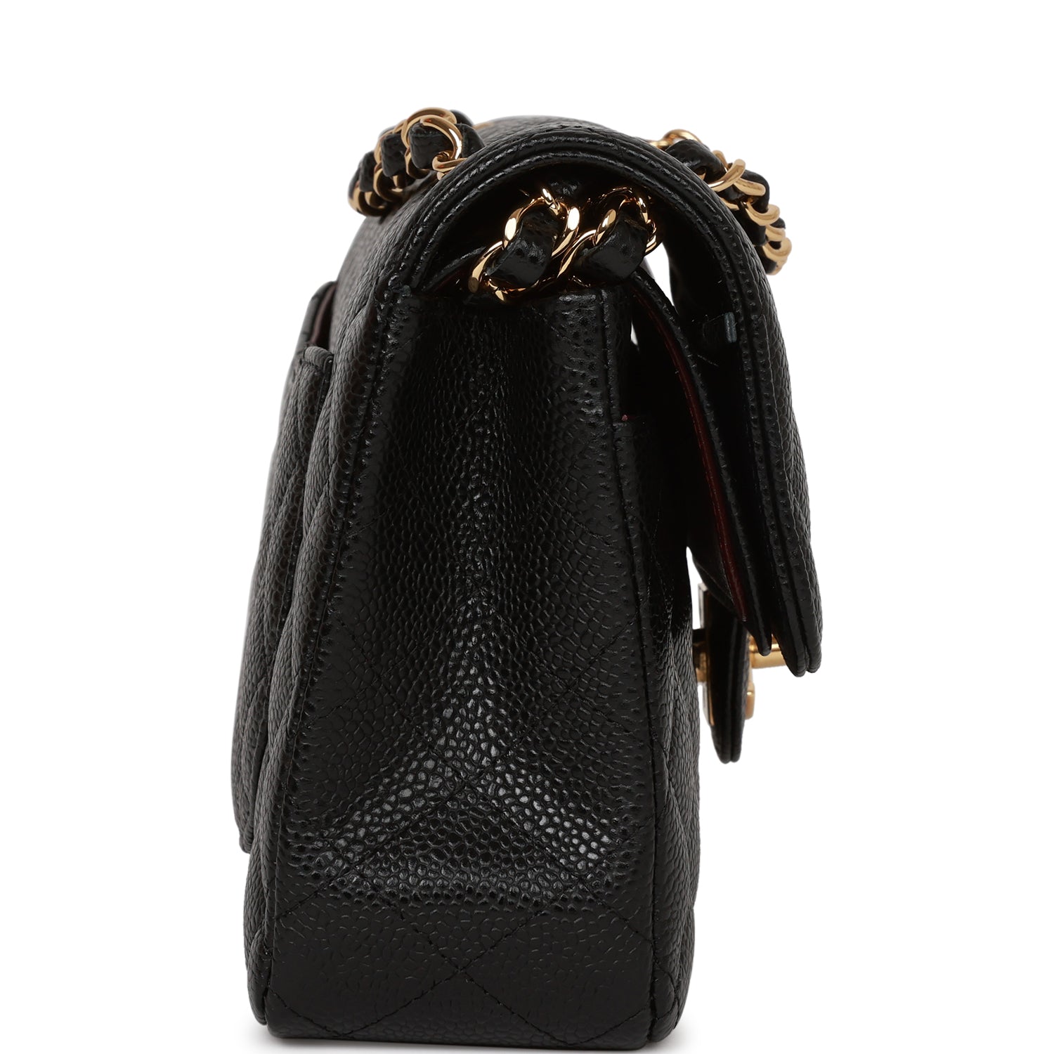 Small Classic Double Flap Bag Black Caviar Gold Hardware