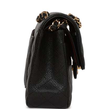 Small Classic Double Flap Bag Black Caviar Gold Hardware