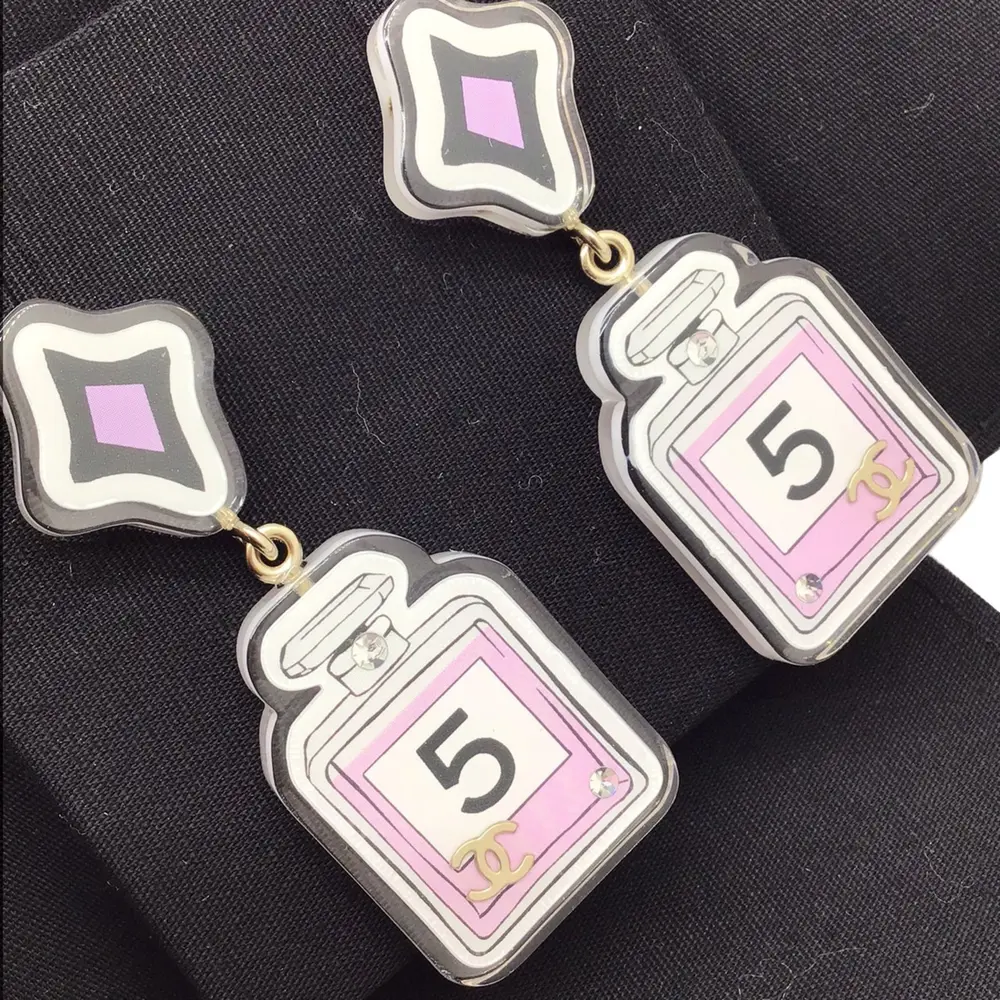 No.5 Perfume Rhinestone Earrings