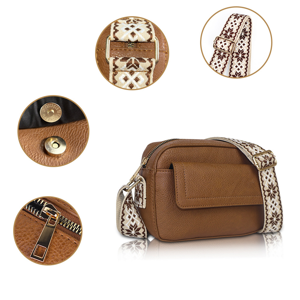 Multi-pocket small square bag large capacity shoulder bag