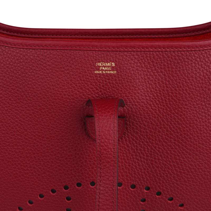 Evelyne PM Bag Rouge Grenat Gold Hardware Clemence