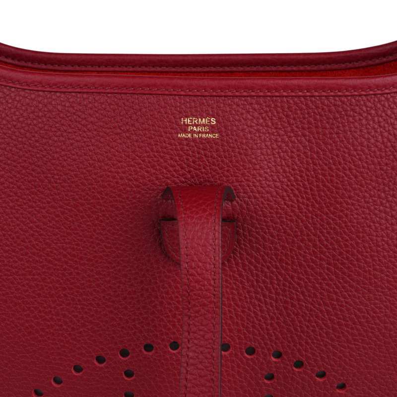 Evelyne PM Bag Rouge Grenat Gold Hardware Clemence