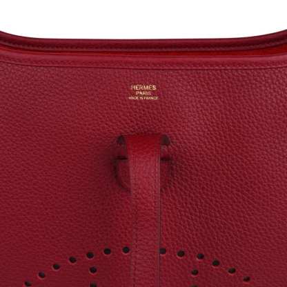 Evelyne PM Bag Rouge Grenat Gold Hardware Clemence