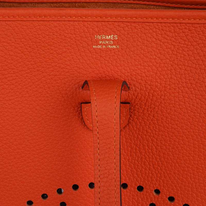 Evelyne PM Bag Feu Orange Gold Hardware Clemence Leather