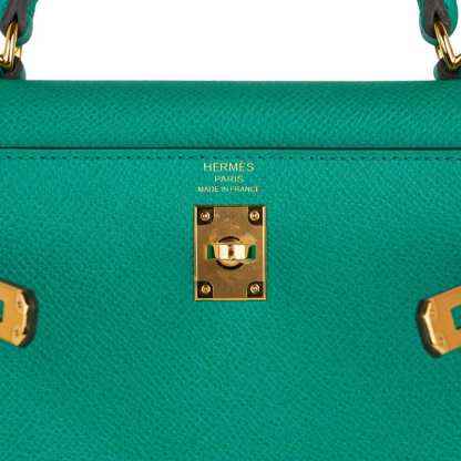 Kelly 25 Sellier Bag Jade Epsom Leather with Gold Hardware