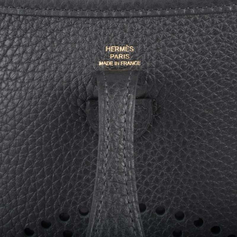 Mini Evelyne TPM Bag Black Clemence Leather with Gold Hardware