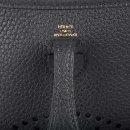 Mini Evelyne TPM Bag Black Clemence Leather with Gold Hardware