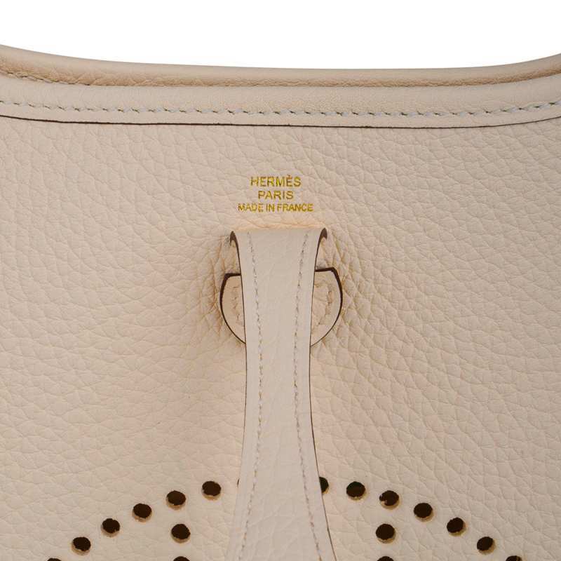 Evelyne TPM Nata / White Strap Crossbody Bag Clemence Gold Hardware