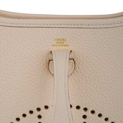 Evelyne TPM Nata / White Strap Crossbody Bag Clemence Gold Hardware