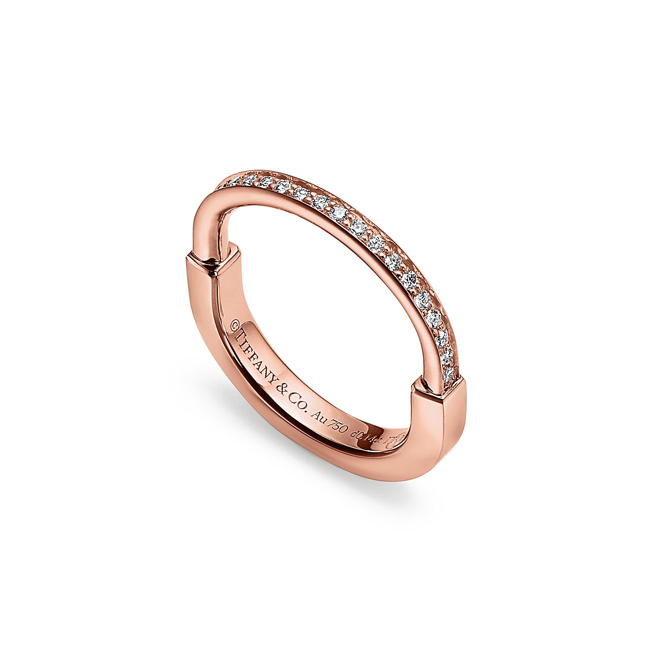 Lock Ring in Rose Gold with Diamonds