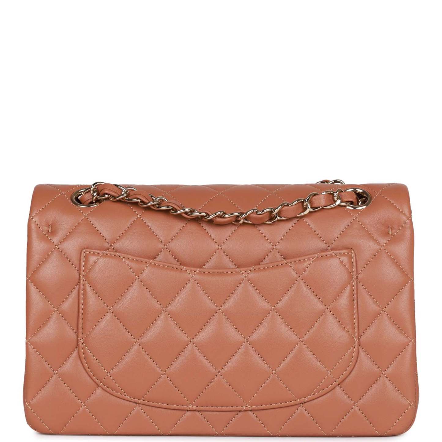 Small Classic Double Flap Bag Caramel Brown Lambskin Light Gold Hardware