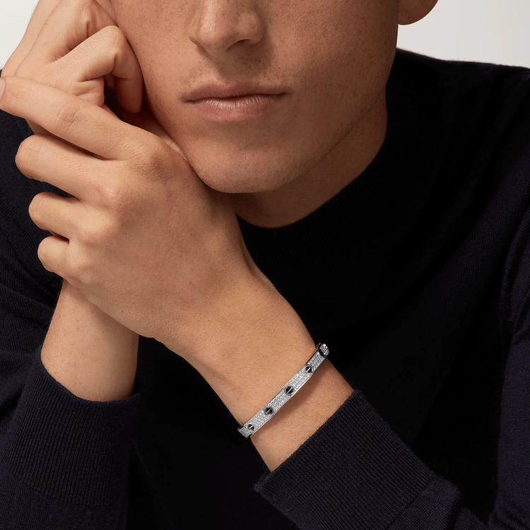 LOVE BRACELET, DIAMOND-PAVED, CERAMIC