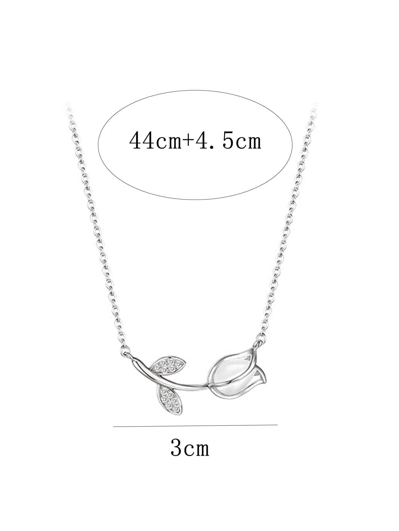 1pc Fashion Zinc Alloy Tulip Decor Chain Necklace For Women For Daily Decoration