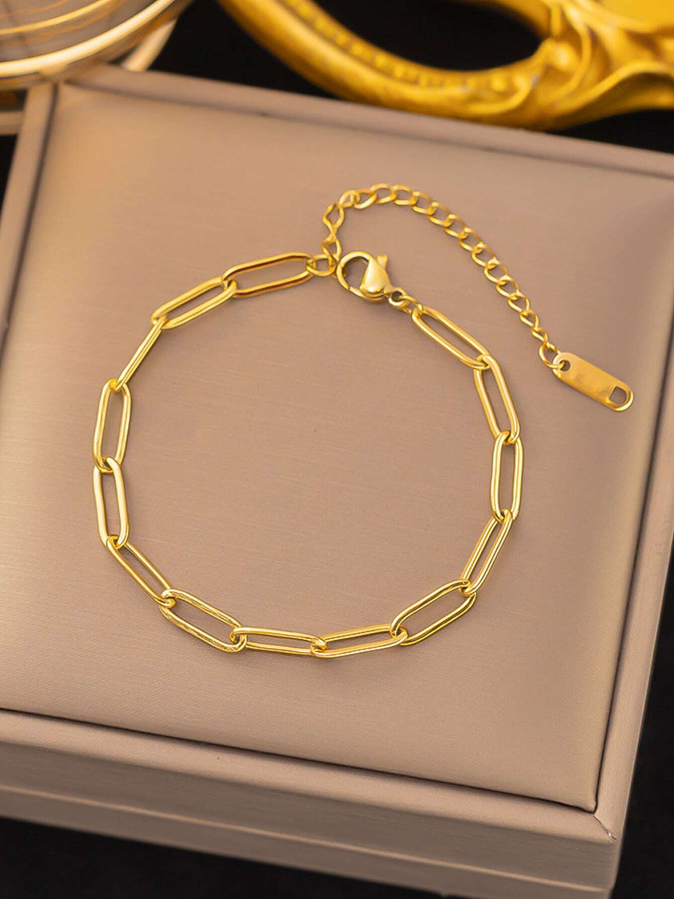 1pc Fashionable Stainless Steel Link Chain Bracelet