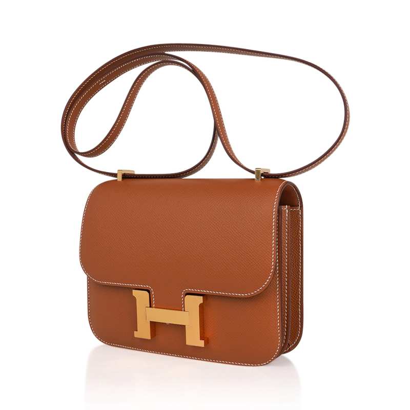 Constance 18 Mini Bag Gold w/ Gold Hardware Epsom Leather