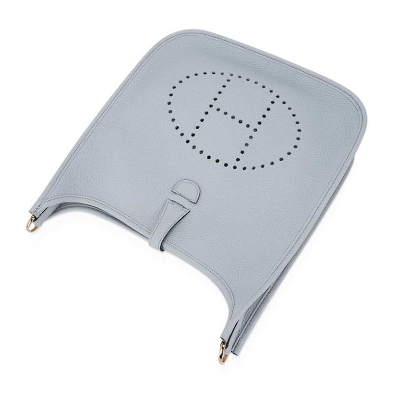 Evelyne PM Bag Blue Pale Clemence Leather with Gold Hardware