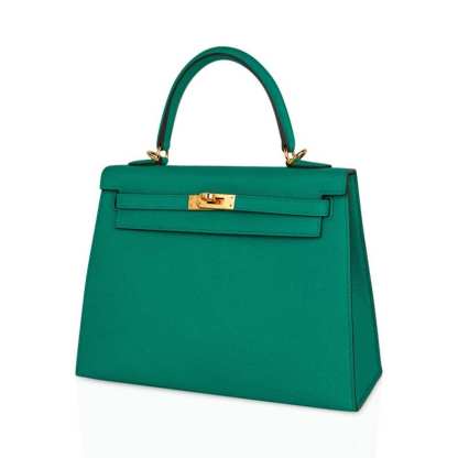 Kelly 25 Sellier Bag Jade Epsom Leather with Gold Hardware