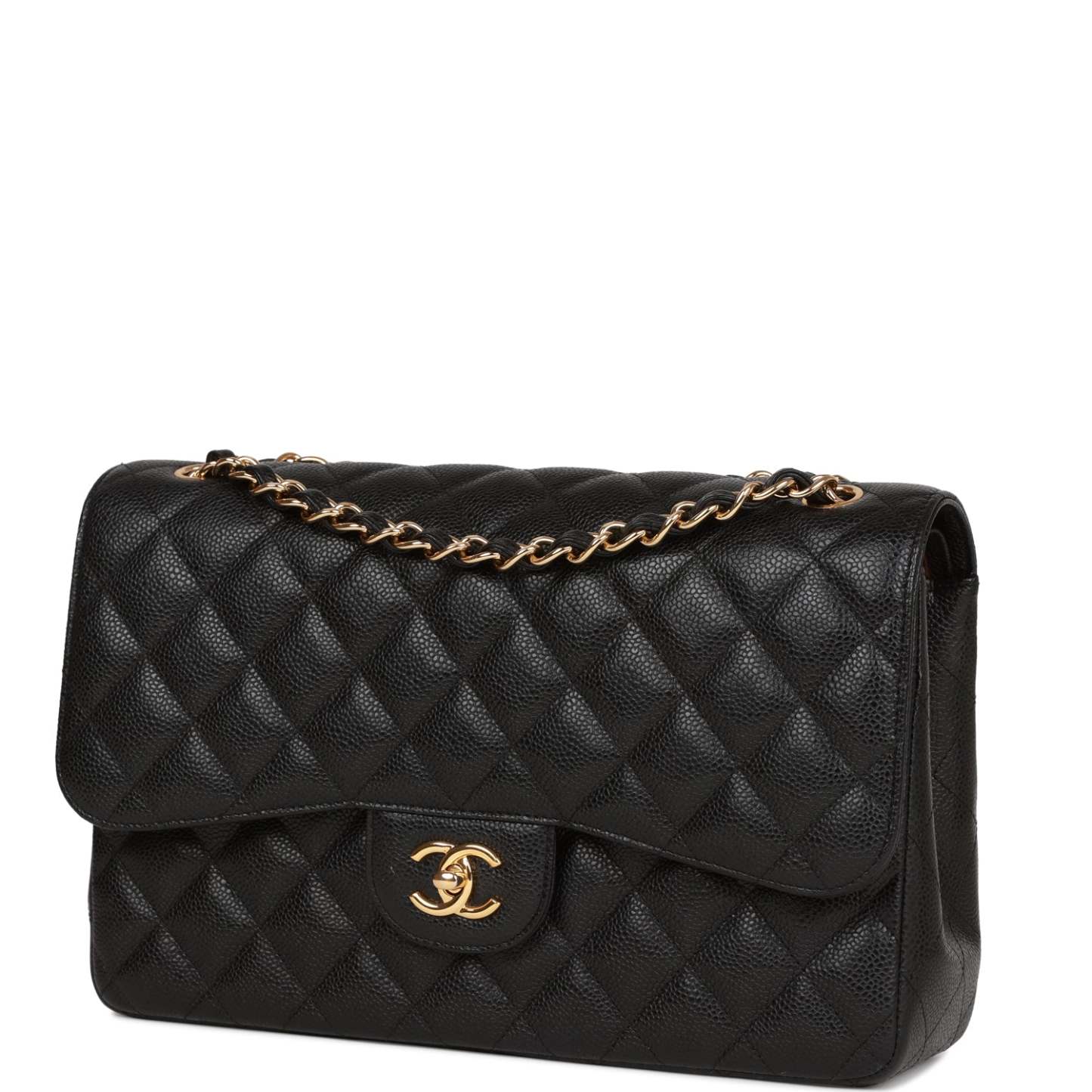 Jumbo Classic Double Flap Bag Black Caviar Gold Hardware