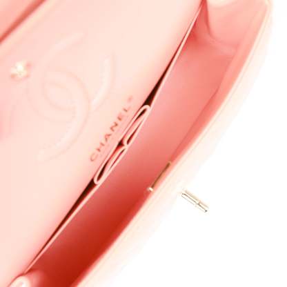 Small Classic Double Flap Pink Lambskin Light Gold Hardware
