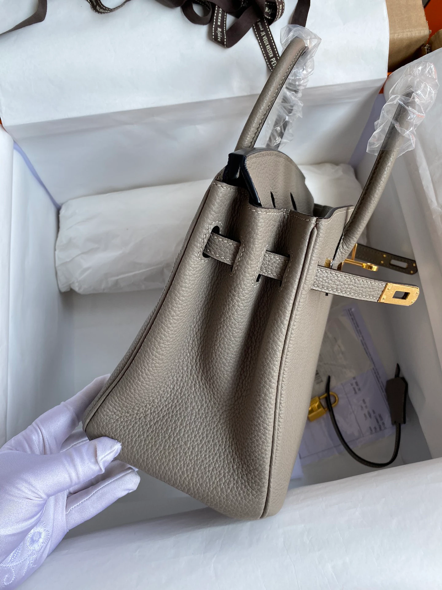 [Copy]Birkin 25/30/35 Bag Gris Asphalte (Asphalt Grey) Togo Leather