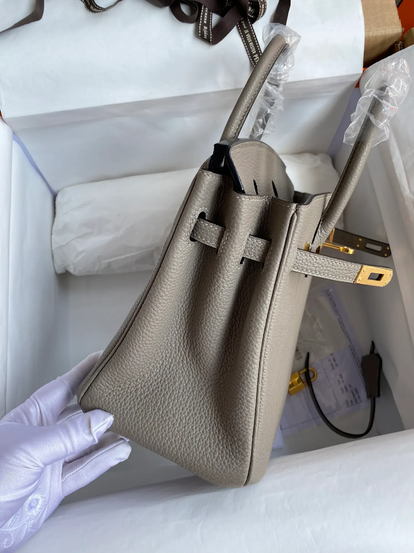 [Copy]Birkin 25/30/35 Bag Gris Asphalte (Asphalt Grey) Togo Leather