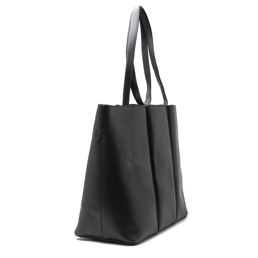 Black & Leather Tote Bag Travel Handbag