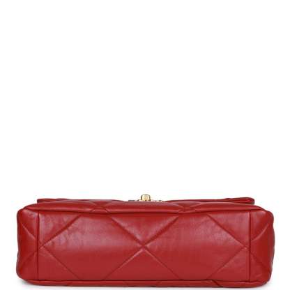 Medium 19 Flap Bag Red Calfskin Mixed Hardware