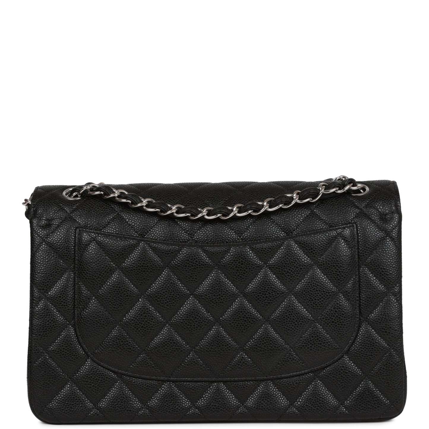 Jumbo Classic Double Flap Bag Black Caviar Silver Hardware