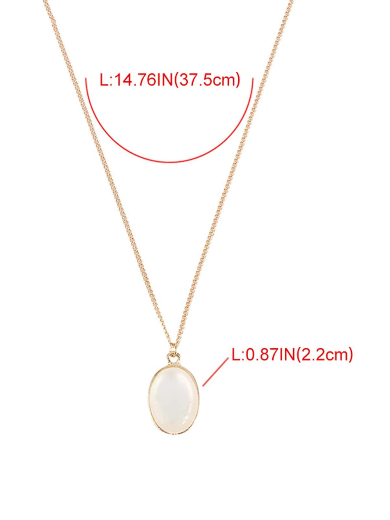 Oval Gemstone Pendant Necklace