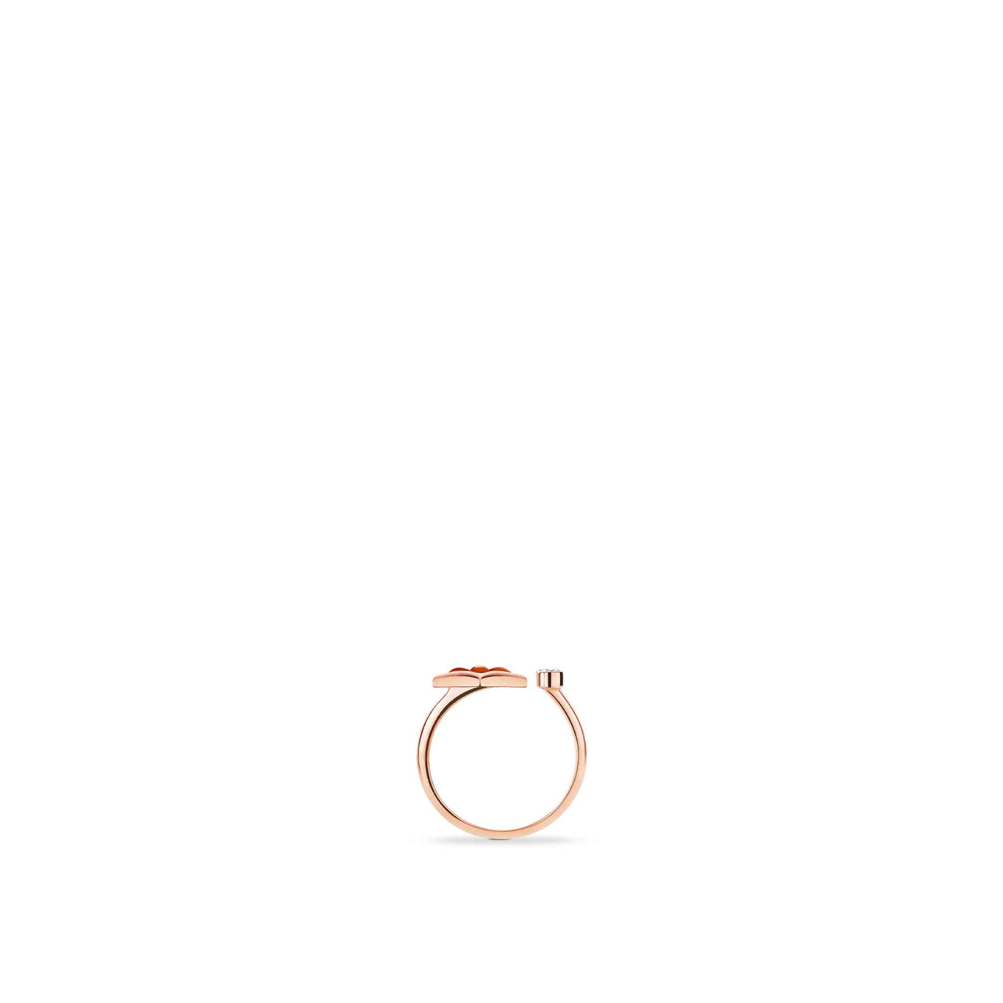 Color Blossom Mini Star Ring, Pink Gold, Cornelian And Diamond