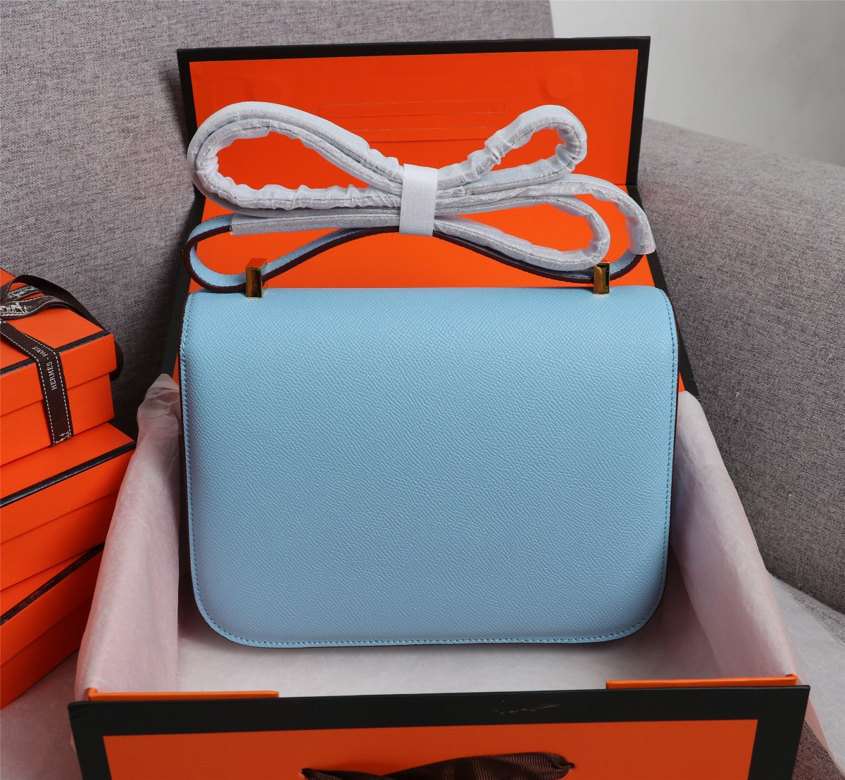 Constance 19/23 bag Blue Epsom Leather