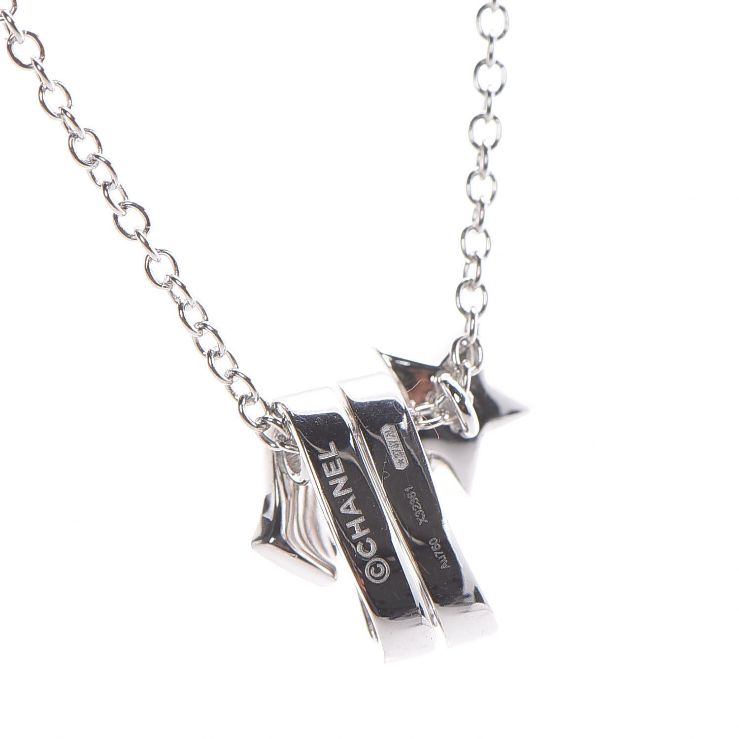 18K White Gold Diamond Etoile Filante Pendant Necklace