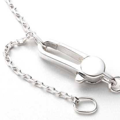 Sterling Silver Trademark Logo Square Pendant Necklace